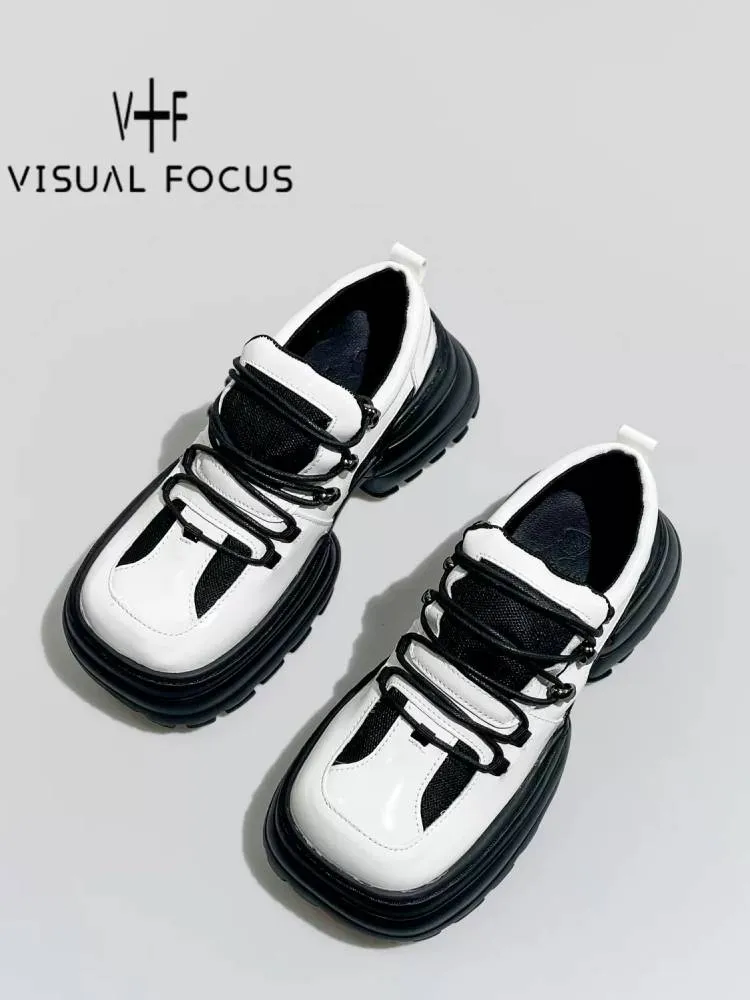 Black and white platform shoes【s0000009504】