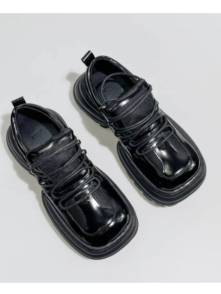 Black and white platform shoes【s0000009504】