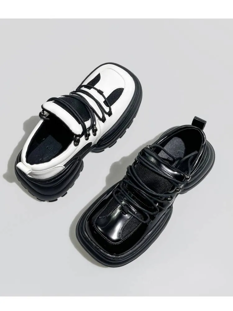 Black and white platform shoes【s0000009504】