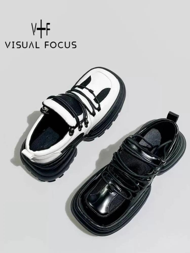 Black and white platform shoes【s0000009504】