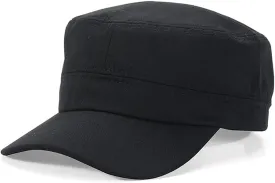 Cadet Army Cap Military Style Adjustable Flat Top Cap Unisex Basic Baseball Hat for Men Women