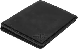 CLOUD Wallet Slim Minimalist ?? Magnetic Closure, Lightweight Design, Quick Access Pull Tab - Top Grain Leather Front Pocket Wallet (Black)