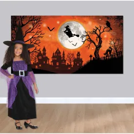 Halloween Classic Orange & Black Witch Scene Setter Each