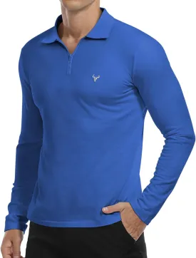 KUYIGO Men's Short&Long Sleeve Polo Shirts Casual Slim Fit Business Fashion Tops Golf Tennis T-Shirt