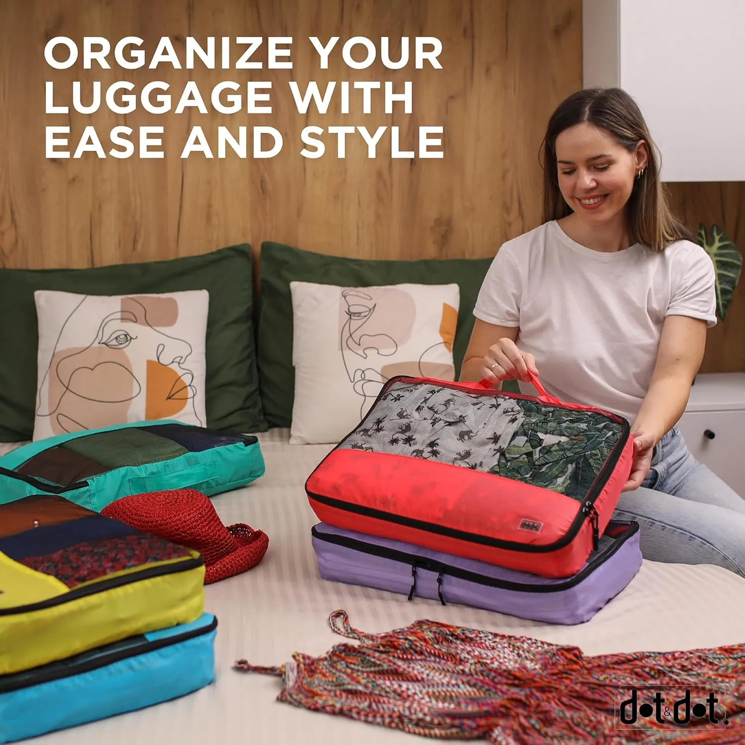 Large Packing Cubes for Travel - 10pc Packing Cubes for Suitcases - Lightweight Luggage Organizer Bags
