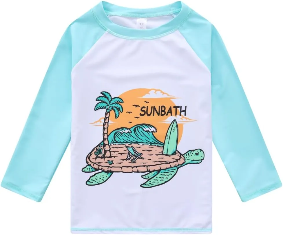 Toddlers and Baby Boys' 3-Piece Swimsuit Trunk and Rashguard Sun Hat Set