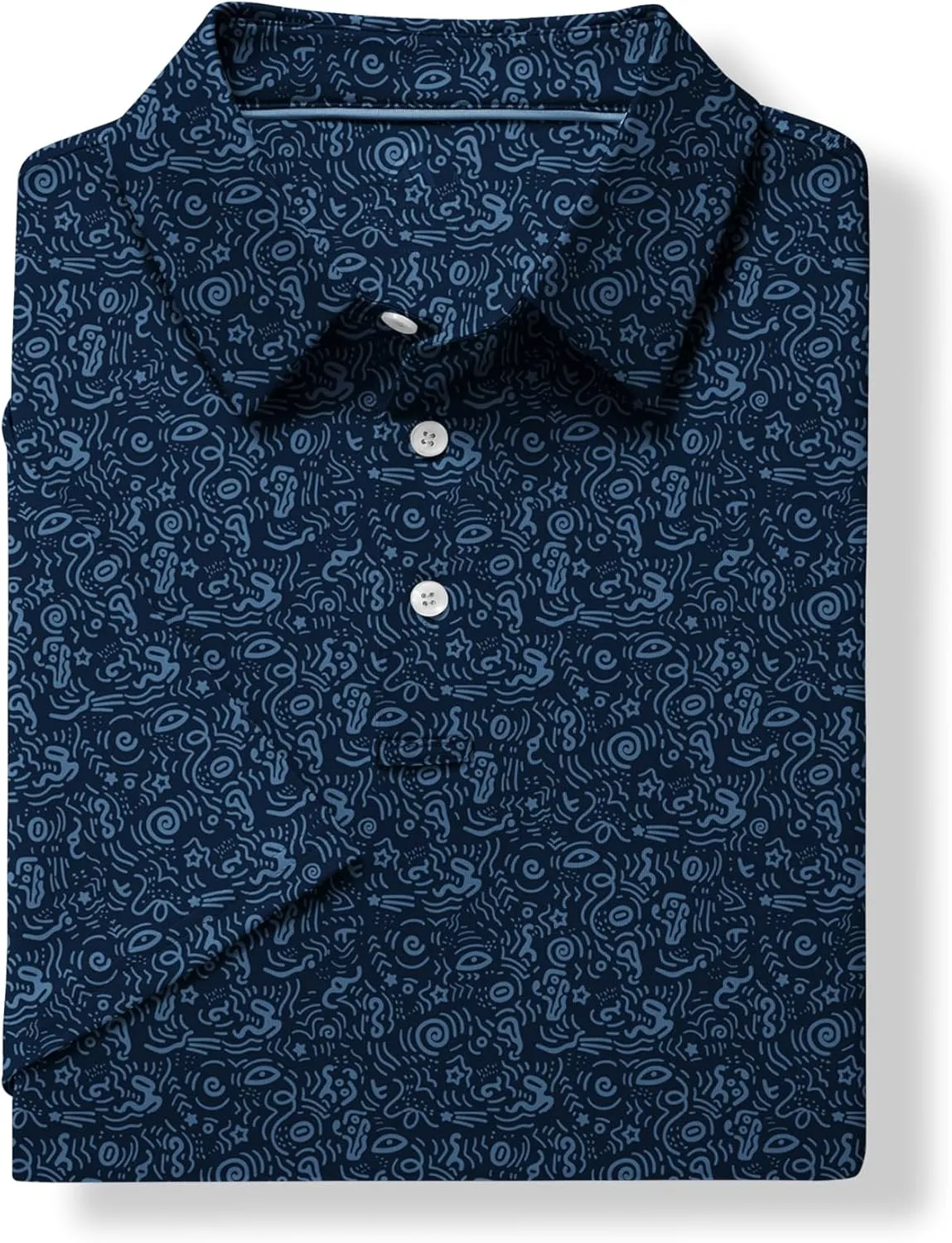 ZITY Men's Golf Shirts Short Sleeve Moisture Wicking Performance Print Patterns Casual Collared Golf Polo Shirt for Men